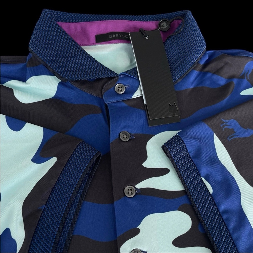 Greyson Golf Camo Scape Print Short Sleeve Polo Shirt Size 2XL $118